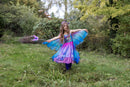 Schmetterlings Kleid mit Flügel und Haarreif Blau/Lila Kostüme Great Pretenders