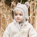 maximo GOTS MINI-Schlupfmütze Wollfleece, Pompons, Jerseyfutter