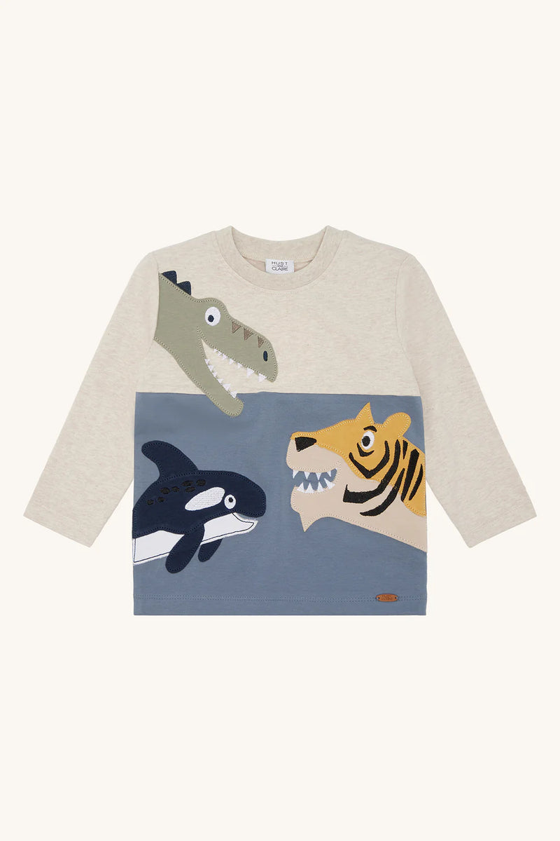 Hust & Claire Langarmshirt Anton Wheat melange