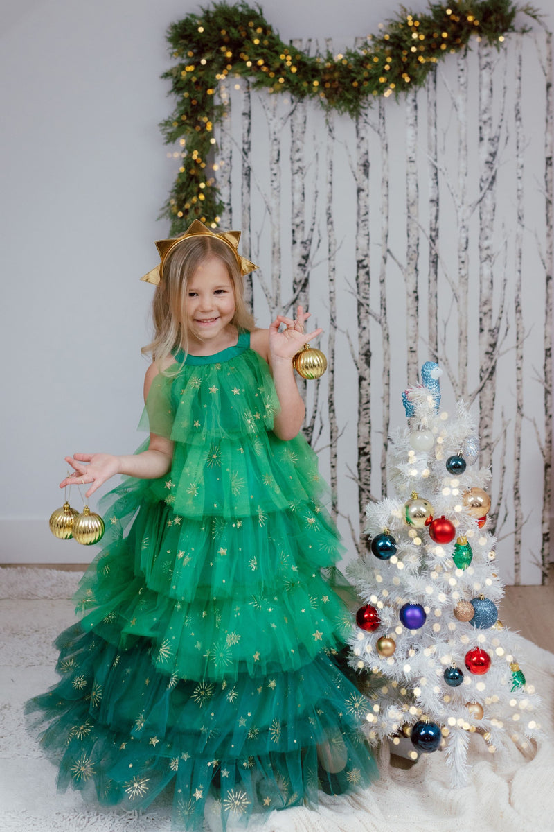 Weihnachtsbaumkleid mit Kopfbedeckung
