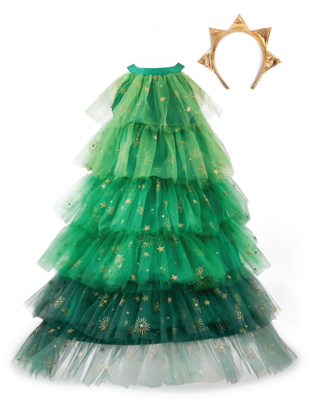 Weihnachtsbaumkleid mit Kopfbedeckung