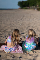 Bling Bling Meerjungfrau Rock & Haarspange Set Mint 4-6 Jahre