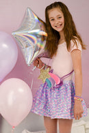 Lila Party Pailletten Rock