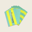 Einladungskarten-Set Streifen, mint/gelb – Einladung