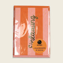 Einladungskarten-Set Streifen, orange/rosa – Einladung