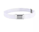 Elastischer Gürtel mit silberner Schnalle Weiß