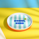 Porzellan-Set Schulkind Streifen, türkis und grün mit großem Teller (23cm), Becher und Müslischale Geschirr Ava & Yves
