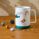 Porzellanset Schulkind Adventure mit großem Teller (23cm), Becher und Müslischale