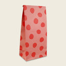 Papiergeschenktüte rosa mit roten Punkten (Set mit 6 Tüten)