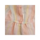 GOTS MINI-Schildmütze, Musselin Nackenschutz - muschelrosa-streifen