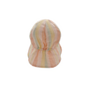 GOTS MINI-Schildmütze, Musselin Nackenschutz - muschelrosa-streifen