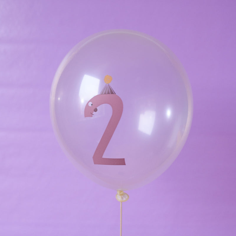 Ballons mit Zahl “2” aus 100% Naturkautschuk