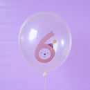 Ballons mit Zahl “6” aus 100% Naturkautschuk