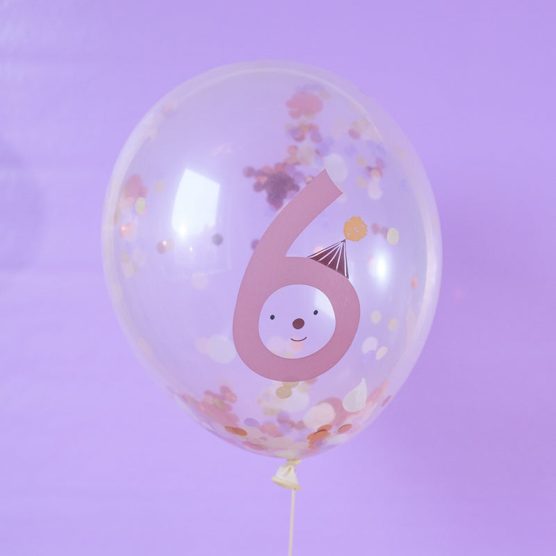Ballons mit Zahl “6” aus 100% Naturkautschuk