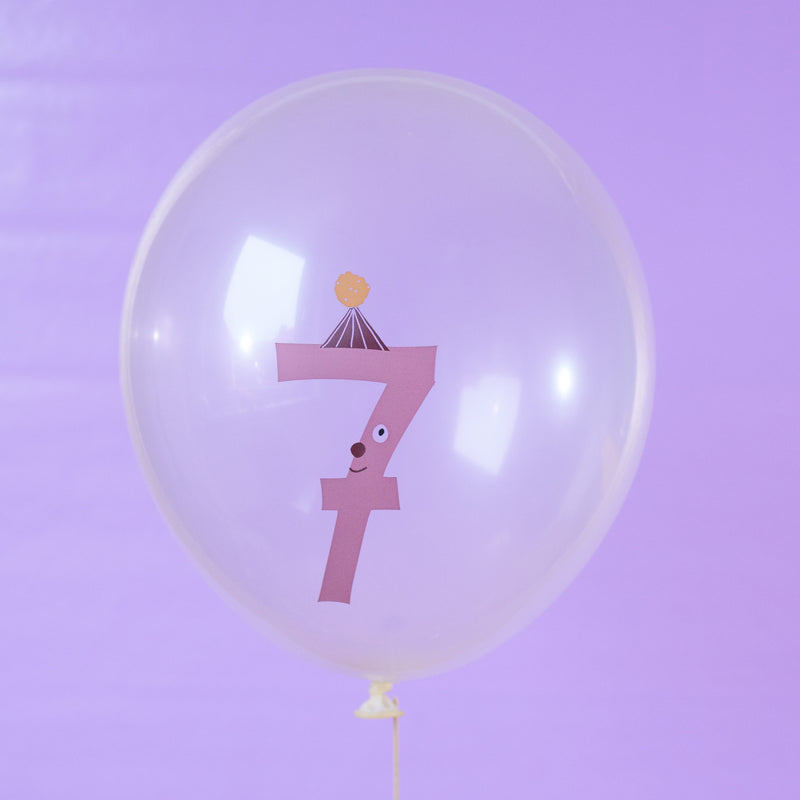 Ballons mit Zahl “7” aus 100% Naturkautschuk