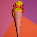 Schultüte mit Herzen, rosa/neonrosa, 35cm