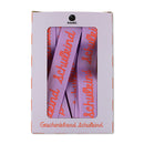 Geschenkband-Set „Schulkind“: Band 20mm in flieder mit Schrift in rosa und zwei Bänder 5mm rosa und gelb, je 3m