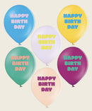 Luftballons Happy Birthday, bunt, aus 100% Naturkautschuk Luftballons Ava & Yves