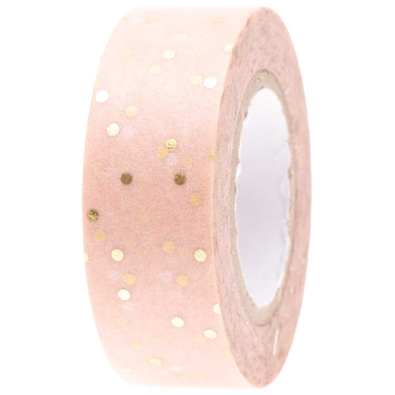 Tape Punkte puder-gold 1,5cm 10m