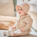 maximo BABY-Hütchen, Bindeband Musselinstoff - beigemeliert Mützen Maximo