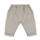 GOTS BABY-Krempelhose, uni Leinenoptik - Beigemeliert Hose Maximo