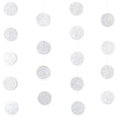 YEY! Let's Party Genähte Girlande Kreise 3,8cm Glitter-silber 2m Girlande Rico