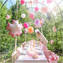 YEY! Let's Party Genähte Girlande Kreise 3,8cm Matt-silber 2m Girlande Rico