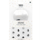 YEY! Let's Party Genähte Girlande Kreise 8cm Matt-silber 1,7m Girlande Rico