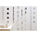 YEY! Let's Party Genähte Girlande Kreise 8cm Matt-silber 1,7m Girlande Rico