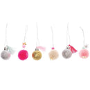 Pompon- und Kugel-Anhänger neon-pastell 6 Stück Kugeln Rico