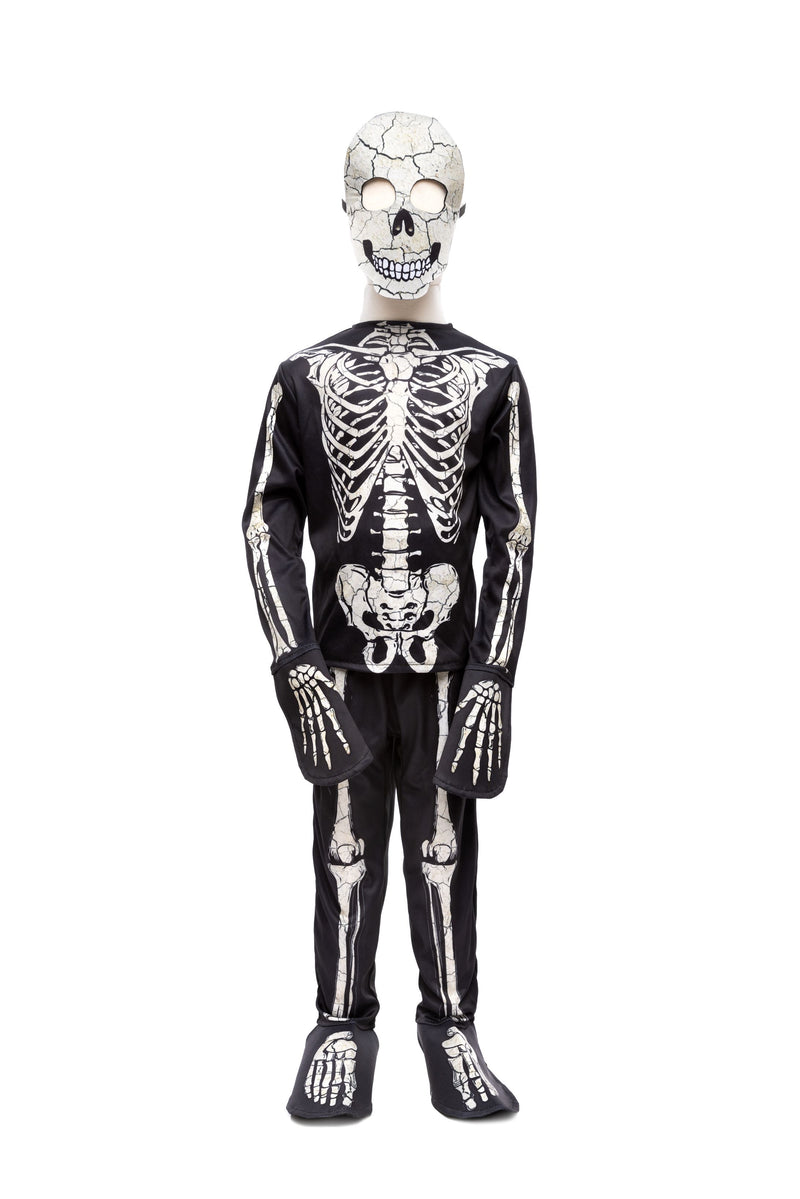 Leuchtend im Dunkeln Skelett, Shirt, Hose und Maske