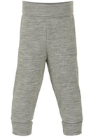 Babyhose mit Nabelbund Wolle/Seide Hellgrau Melange