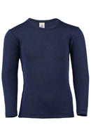 Langarmshirt Wolle/Seide Marine