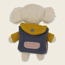 Koala “Schulkind” mit Schulranzen und Shirt in flieder/gelb