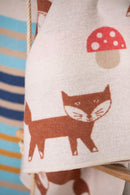 Decke Juwel 70/90 cm Fuchs und Pilz Rohweiß
