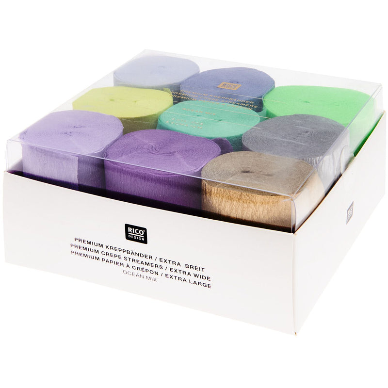 Kreppbänder extra breit Ozean Mix