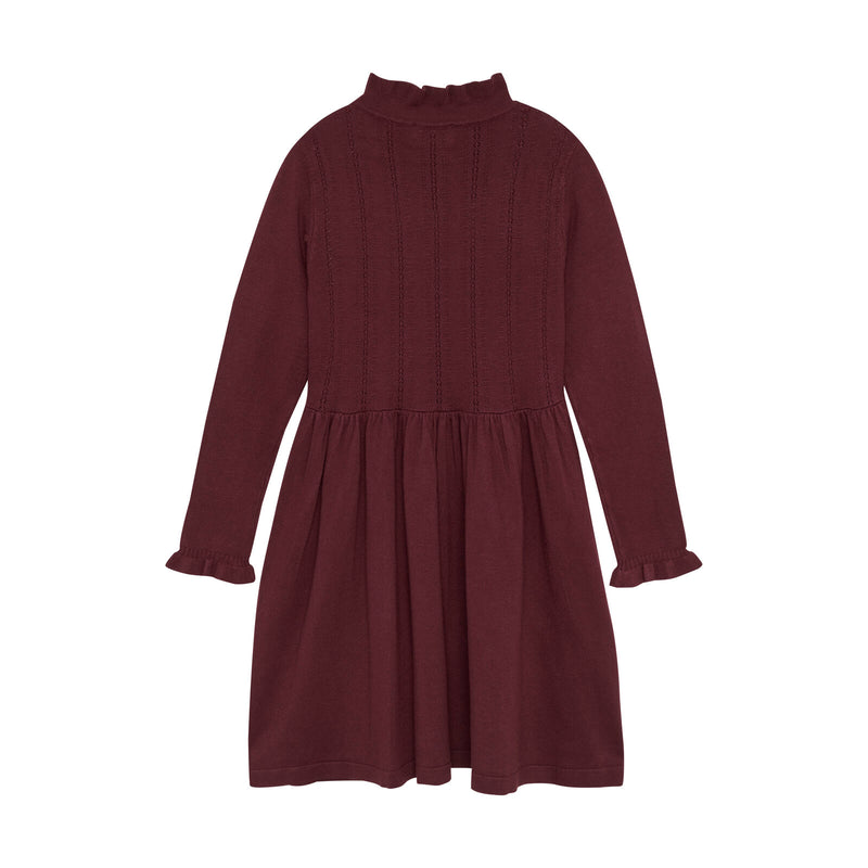 Creamie Strickkleid Pointelle Tawny Port