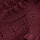Creamie Strickkleid Pointelle Tawny Port