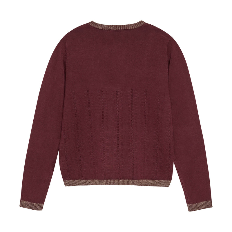 Creamie Strickjacke Pointelle - Tawny Port