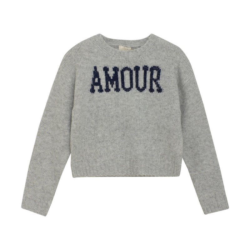 Creamie Strickpullover Light Grey Melange