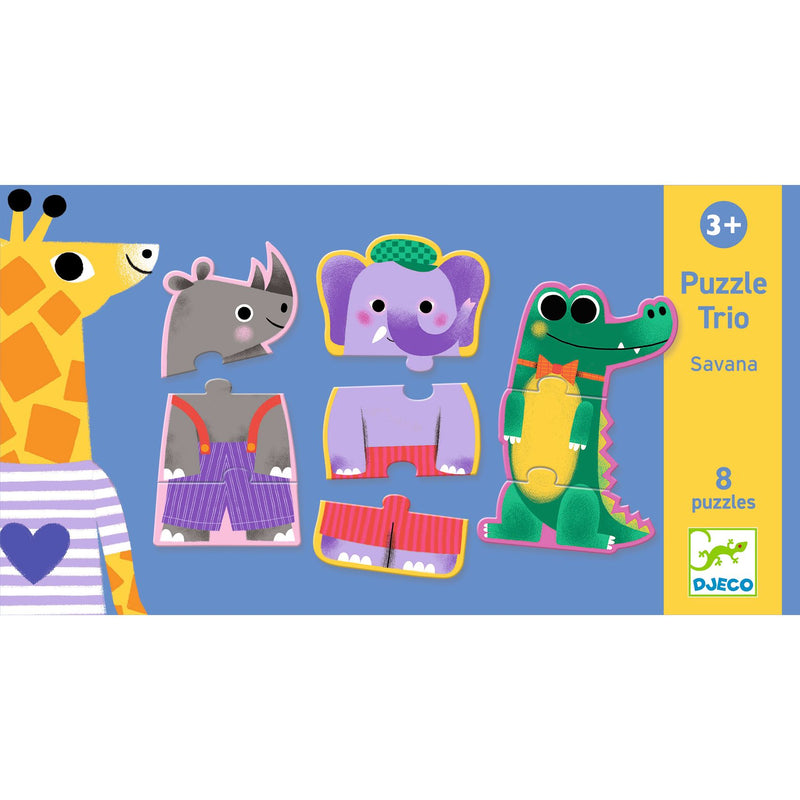 Lernspiel: Puzzle trio: Savanne