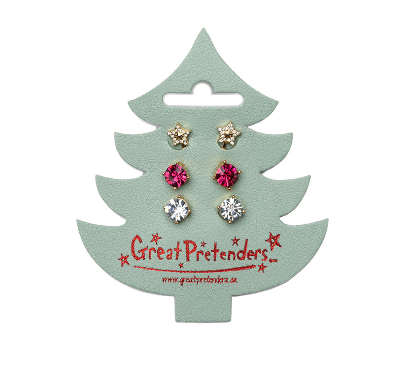 Holiday Pleather Tree Clip-On Ohrringe