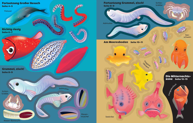 Die große Sticker-Tierwelt: Faszinierendes Leben in der Tiefsee