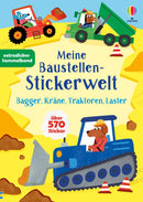 Meine Baustellen-Stickerwelt: Bagger, Kräne, Traktoren, Laster Stickerbuch Usborne