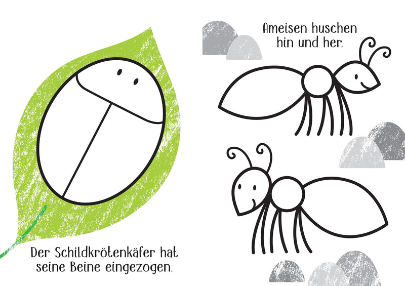 Kleine Kreativ-Werkstatt - Ganz einfach ausmalen: So viele Krabbeltiere