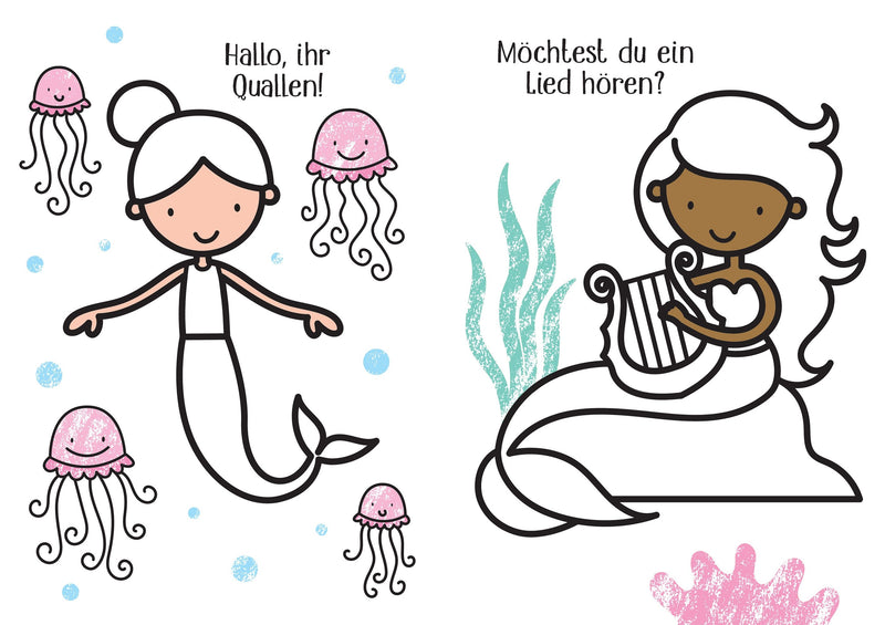 Kleine Kreativ-Werkstatt - Ganz einfach ausmalen: Meerjungfrauen