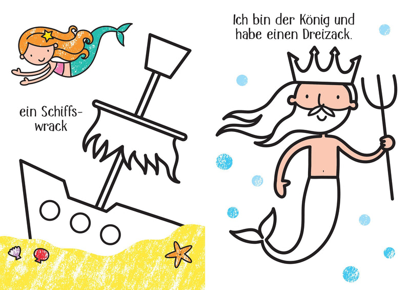 Kleine Kreativ-Werkstatt - Ganz einfach ausmalen: Meerjungfrauen