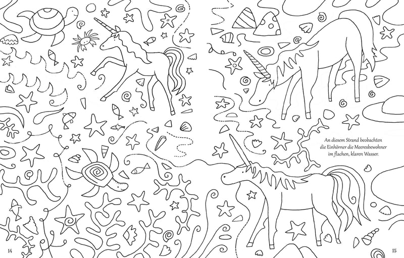 Mein Malbuch: Im Einhornland
