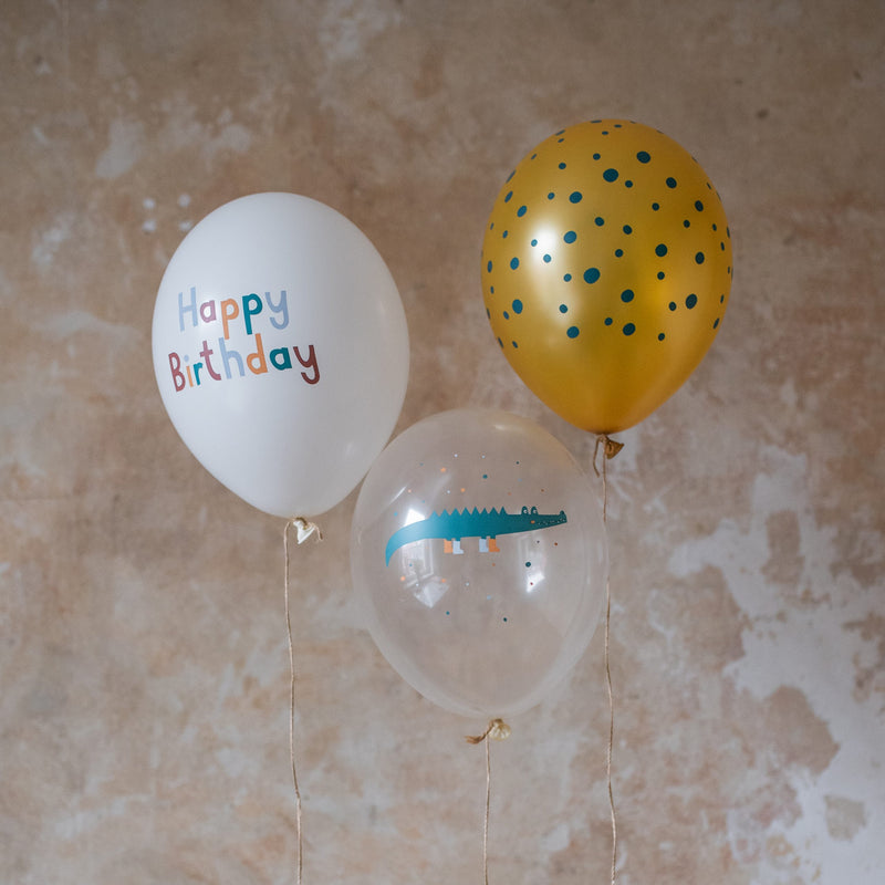 Ballons ‘Happy Birthday’ aus 100% Naturkautschuk – Serie Adventure