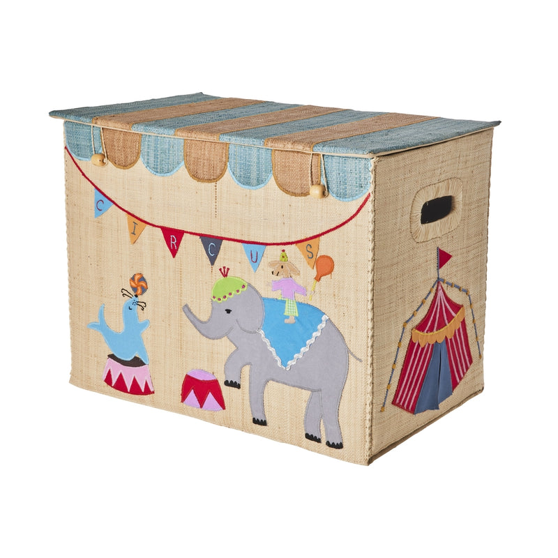 Groß Raffia Aufbewahrungskorb - Natürlich - Circus Theme - Faltbar